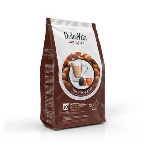 10 darab kapszula Dolce Vita Nocciolino ízű Nespresso kompatibilis – Nespresso kompatibilis kávékapszula