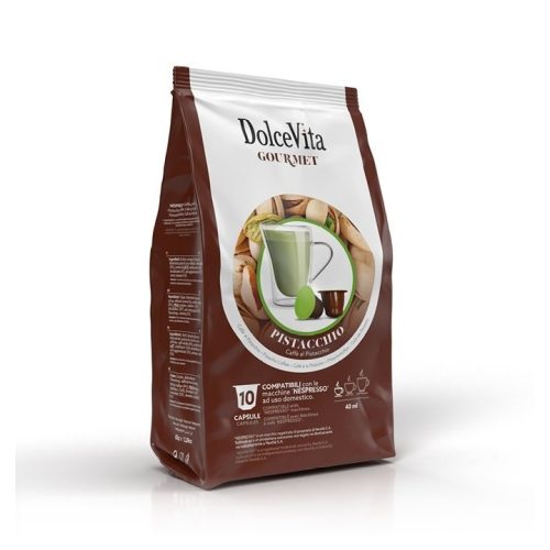 10 darab kapszula Dolce Vita Pisztácia ízű Nespresso kompatibilis – Nespresso kompatibilis kávékapszula