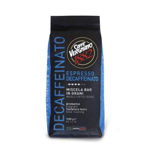 1 kg Caffè Vergnano 1882 Decaffeinato whole coffee beans blend