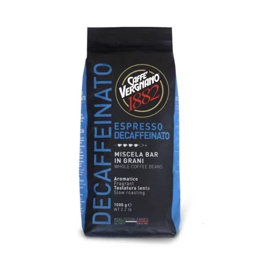 1 kg Caffè Vergnano 1882 Decaffeinato szemes kávékeverék – szemes kávé