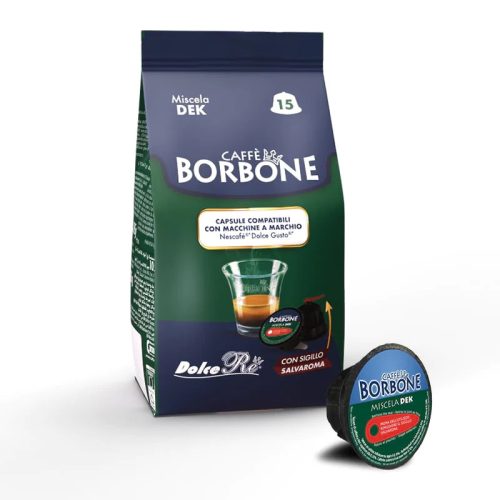 15 db Caffè Borbone Miscela Dek DOLCE GUSTO kompatibilis koffeinmentes kávékapszula